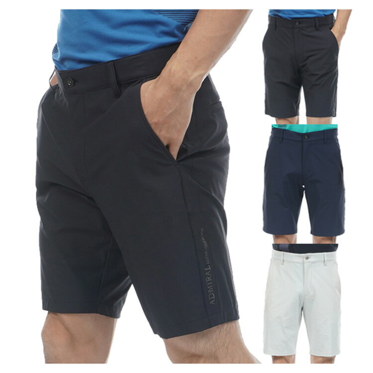 樂天商城 - アドミラルゴルフ パンツ メンズ ショートパンツ ゴルフウェア ストレッチ 接触冷感 ウエストゴム ブランド 無地 春 夏 秋 ADMA641 Admiral golf