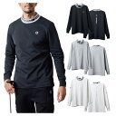 バンデル ゴルフ モックシャツ メンズ 長袖 シャツ ハイネック モックネック ストレッチ 保温 紫外線遮蔽 ジャガード バックロゴ 無地 ゴルフウェア ブラン...