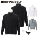 ブリーフィング ゴルフ モックシャツ メンズ 長袖 シャツ ハイネック ハーフジップ 裾リブ メッシュ ストレッチ UVカット 吸汗速乾 ラグランスリーブ リラ...