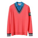 ディセンバーメイ ゴルフ ニットポロ メンズ 長袖 フェイクレイヤード セーター ニット テンセル ポロシャツ 重ね着風 保湿 吸湿 速乾 ゴルフウェア ブラン...