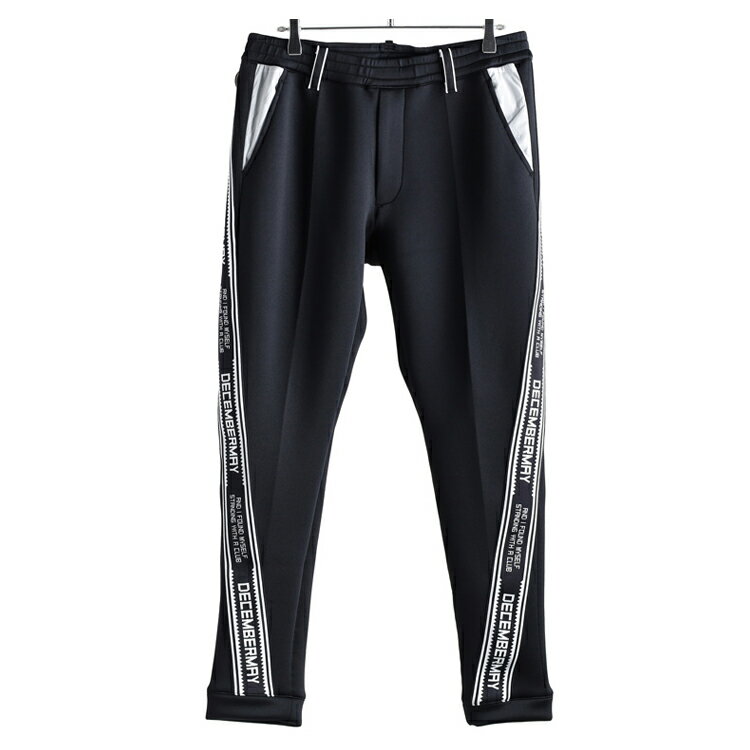 ディセンバーメイ ゴルフ パンツ メンズ ジョガーパンツ ストレッチ 裾リブ ダンボールニット サイドライン 無地 ゴルフウェア ブランド 1-405-2049...