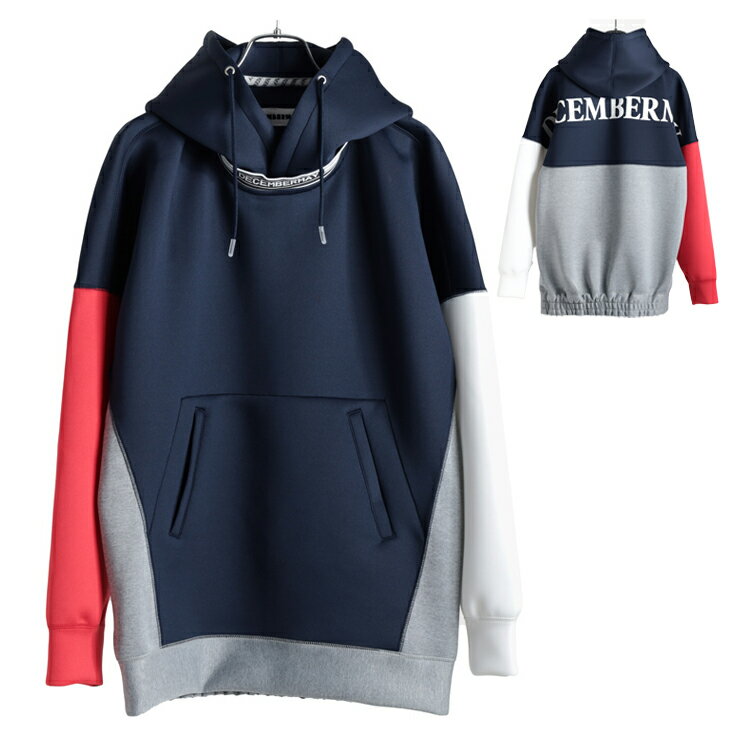 ディセンバーメイ ゴルフ パーカー メンズ レディース フーディー フード 長袖 ダンボールニット トップス プルオーバー ゴルフウェア ブランド バックロゴ 4-305-1212 DECEMBERMAY