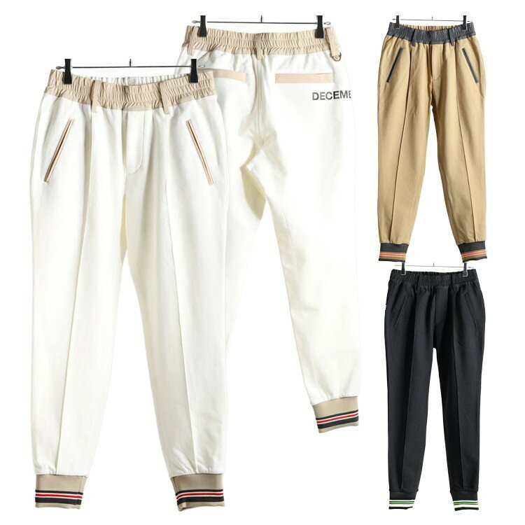 乐天商城 - ディセンバーメイ ゴルフ パンツ レディース ジョガーパンツ ストレッチ 裾リブ 裏起毛 暖かい 保温 無地 テーパード ピンタック 秋冬 春 ゴルフウェア ブランド DECEMBERMAY 2-312-2041