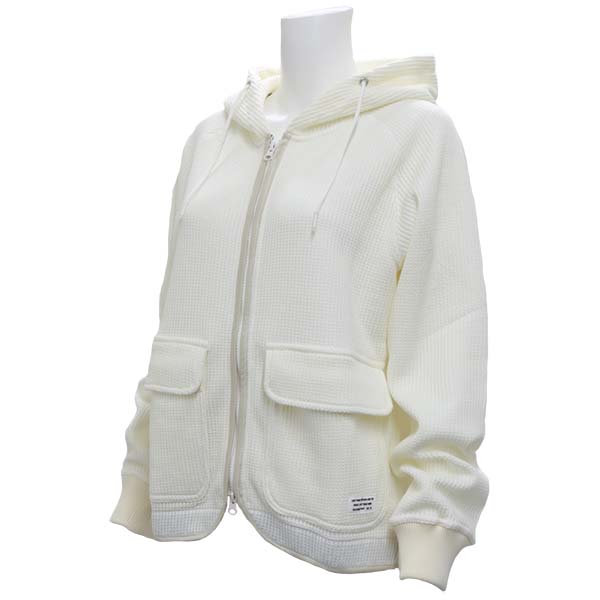 ディセンバーメイ ゴルフ パーカー フルジップ ワッフル フーディー ニット 長袖 トップス ホワイト 白 ブランド 春 秋 4-105-1201 DECEMBERMAY TOKYO 2