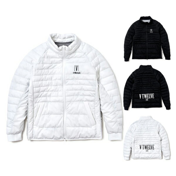 V12 ゴルフ ブルゾン メンズ 長袖 中綿 ジャケット フルジップ LUX ゴルフウェア ストレッチ 黒 春 秋 冬 ブランド ロゴ VLX2220-JK01