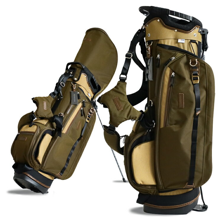 マスターピース ゴルフ キャディバッグ メンズ スタンドバッグ スタンド ユニセックス 約3.6kg 9.0型 5分割 バリステックナイロン レザー ゴルフバッ...