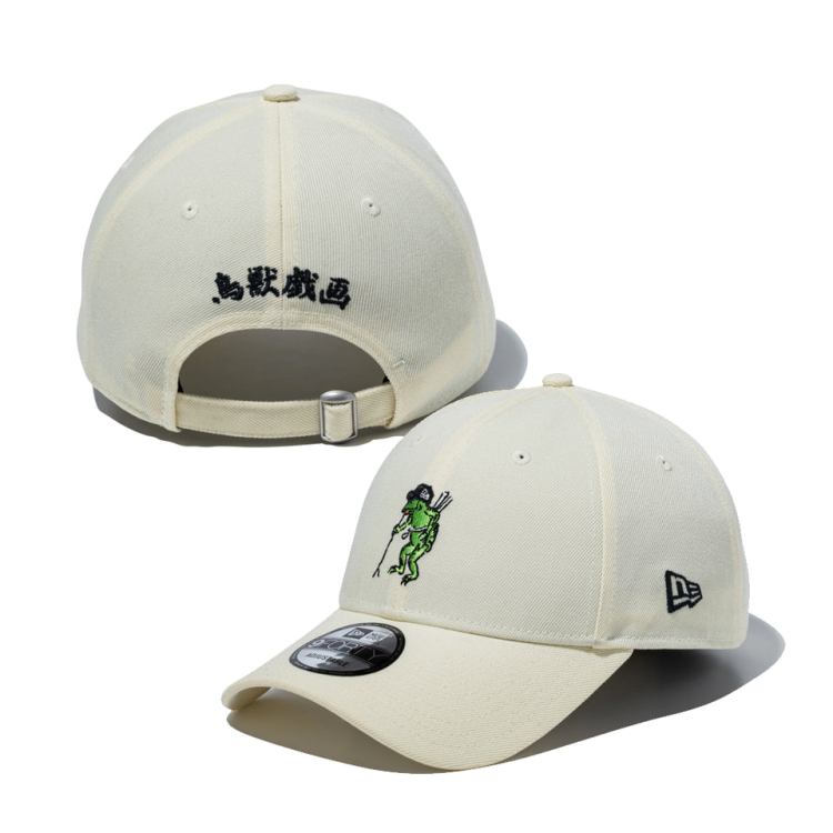 Rakuten - ニューエラ キャップ コラボ メンズ レディース 帽子 栂尾山高山寺 鳥獣戯画 コラボキャップ 9FORTY 14940830 NEW ERA 無地 シール クロスストラップ