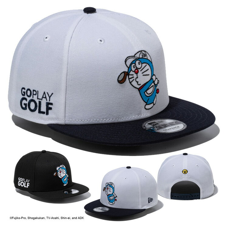 Rakuten - ニューエラ ゴルフ キャップ コラボ メンズ レディース 帽子 ドラえもん 9FIFTY 14935396 14935397 ゴルフキャップ NEW ERA ブランド 無地 シール 平つば