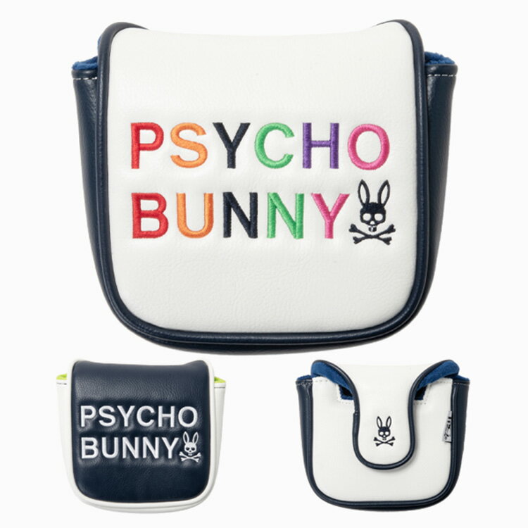 サイコバニー ゴルフ パターカバー マレット メンズ レディース マレット型 ヘッドカバー ソフト裏地 無地 ブランド PBMG4FH6 PSYCHO BUNNY