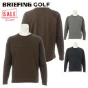 【セール対象】 20%オフ ブリーフィング ゴルフ クルーネック メンズ トレーナー トップス 長袖 ストレッチ 保温 軽量 防風 撥水 ブランド 無地 ロゴ ...