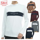 トミーヒルフィガー ゴルフ モックシャツ レディース 長袖 シャツ モックネック ハイネック UVカット ストレッチ ゴルフウェア ブランド 総柄 ボーダー 秋...