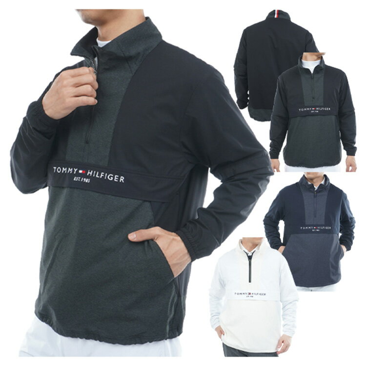 トミーヒルフィガー ゴルフ ブルゾン メンズ 長袖 ジャケット ウインドジャケット フルジップ 撥水 ス..