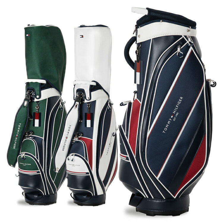トミーヒルフィガー ゴルフ キャディバッグ メンズ 9.0型 4分割 約3.5kg カートバッグ ゴルフバッグ フラッグロゴ 無地 レア ブランド ロゴ TOM...