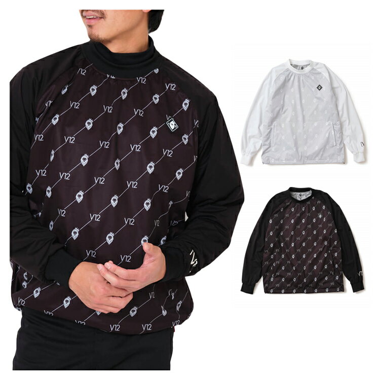 V12 ゴルフ スニード メンズ ブルゾン 長袖 ウインドブレーカー ゴルフウェア ストレッチ 保温 撥水 防風 軽量 総柄 ロゴ ブランド V122420-JK08 V12 GOLF