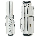 V12 ゴルフ キャディバッグ メンズ レディース スタッズ キャディーバッグ ゴルフバッグ 8.5型 5分割 レア ブランド ホワイト V122410-CV0...