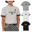 V12 ゴルフ モックシャツ メンズ 半袖 シャツ ハイネック モックネック 軽量 ストレッチ 吸水速乾 無地 ロゴ ゴルフウェア ブランド VLX2510-M...