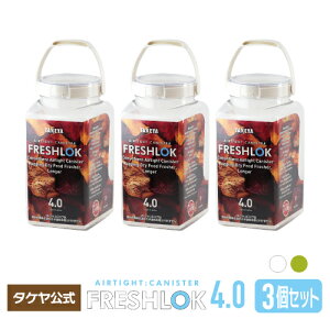 タケヤ フレッシュロック 角型 4.0L【3個セット】選べるカラー ホワイト グリーン 密閉 保存容器 ワンタッチオープン 白 緑 調味料収納 シンプル収納 密閉容器 湿気を防ぐ 日本製 大容量 キッチン 収納 シンク下 引き出し収納 冷蔵庫収納 粉物 FRESHLOK