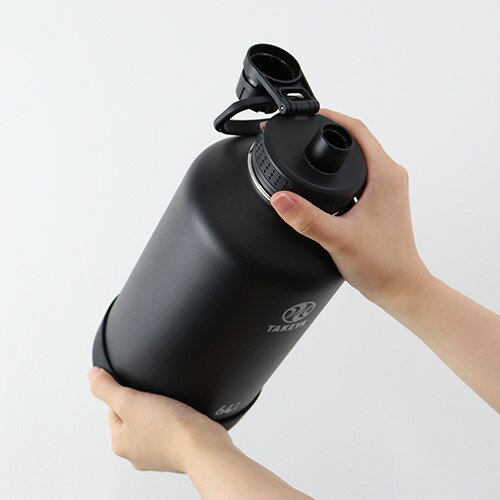 TAKEYA【メーカー公式】タケヤフラスクアクティブライン1900ml【1.9Lタケヤ水筒ステンレスボトル真空断熱直飲み保冷専用バンパー標準装備持ちやすくなったキャリーハンドル仕様64oz】