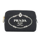 プラダ PRADA コスメ ポーチ カナパ CANAPA 1NA021 20L F0N12 NERO TALCO ブラック ホワイト レディース