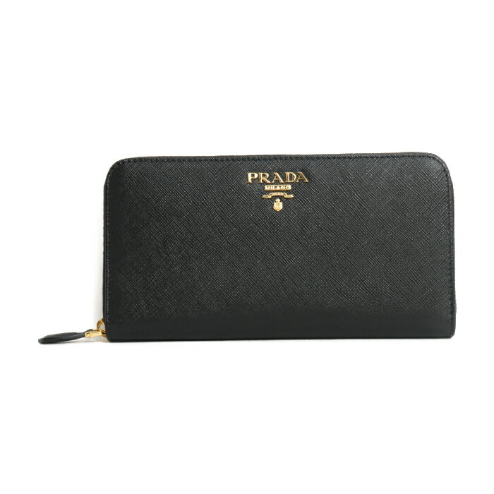 プラダ 長財布 レディース プラダ PRADA ラウンドファスナー 小銭入れ付き 長財布 SAFFIANO METAL 1ML506 QWA F0002 NERO ブラック レディース