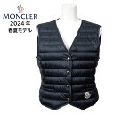 MONCLER モンクレール レディース ダウンベスト ジレ 2F00010 595FE ネイビー NAVY 紺 Vネック ゴールドスナップボタン ミニポケット ロゴ