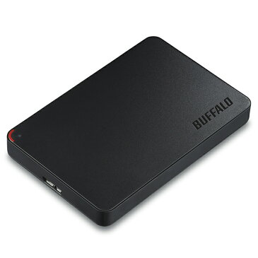 【送料無料】BUFFALO 外付けHDD 1TB HD-PCF1.0U3-BBD ブラック USB3.0対応 ポータブルハードディスク|シンプルデザイン&コンパクトデザイン USBケーブル1本でパソコンにつなぐだけ ACアダプターなど余分な機器が不要