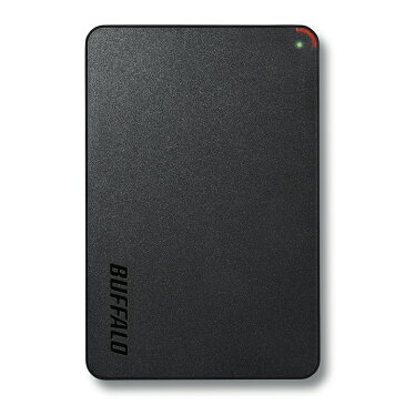 【送料無料】BUFFALO 外付けHDD 1TB HD-PCF1.0U3-BBD ブラック USB3.0対応 ポータブルハードディスク｜シンプルデザイン&コンパクトデザイン USBケーブル1本でパソコンにつなぐだけ ACアダプターなど余分な機器が不要