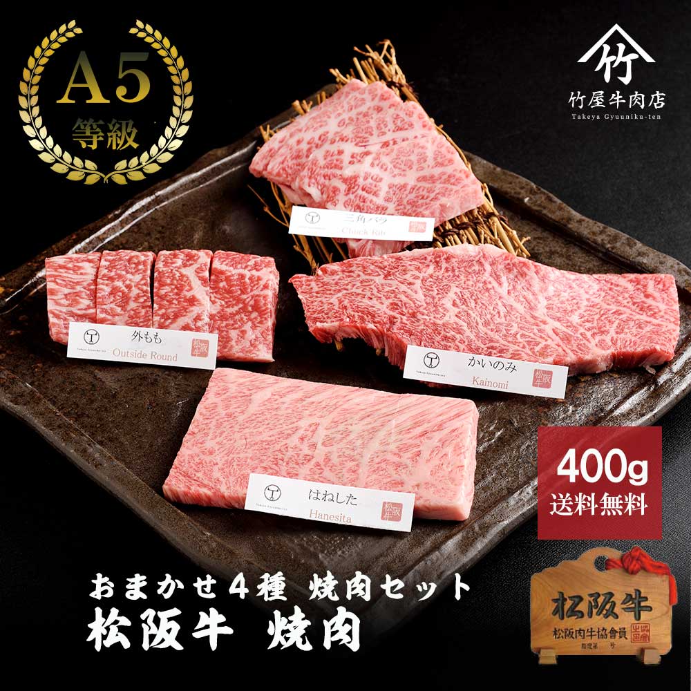 A5等級 母の日 プレゼント 松阪牛 肉 牛肉 和牛 焼肉 おまかせ4種 極上 400g 入学祝い 母の日 内祝い ..