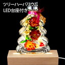 クリスマス ツリー ハーバリウム LED台座 ラッピング 付き / ギフト プレゼント クリスマスツリー セット 間接照明 誕生日 記念日 花 プリザーブドフラワー 結婚祝 母親 女性 妻 彼女 女友達 20代 30代 40代 50代 60代