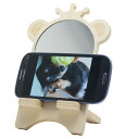 【アウトレット】スマホスタンド 鏡付き 木製 /プレゼント おしゃれ 木製 かわいい スマホ スタンド スマートフォン ホルダー 送料無料