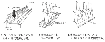 忍び返し(アルミ製) AG【屋外】【防犯対策】