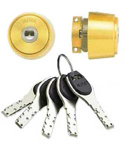 交換用シリンダー(鍵) FBロック MIWA LA・MA用 ゴールド【防犯対策】【取替用】