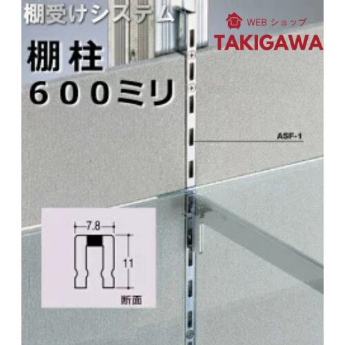 棚受け金具 棚柱(支柱レール)シングルタイプ 600ミリ クローム