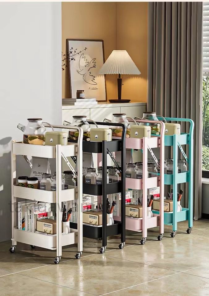 ワゴン キッチンワゴン キャスター付き スリム 3段 北欧 キッチン収納 スチール ラック キッチン ワゴ..