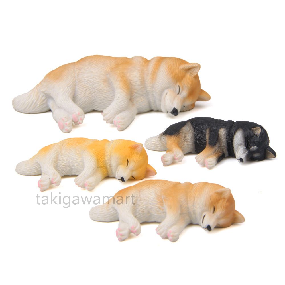 柴犬 四個セットマグネット 横向き 置物 インテリア 犬 各種 雑貨 グッズ ポリレジン 犬屋 ギフト プレゼント オフ会 犬友 友だち 誕生日 プチ 可愛い