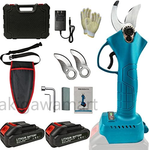 充電式剪定ばさみ コードレス、園芸用剪定用具 電動剪定バサミ ブラシレスモーター搭載 プロ、切断径30mm り 日本語取扱説明書付き (セット(バッテリー付属))