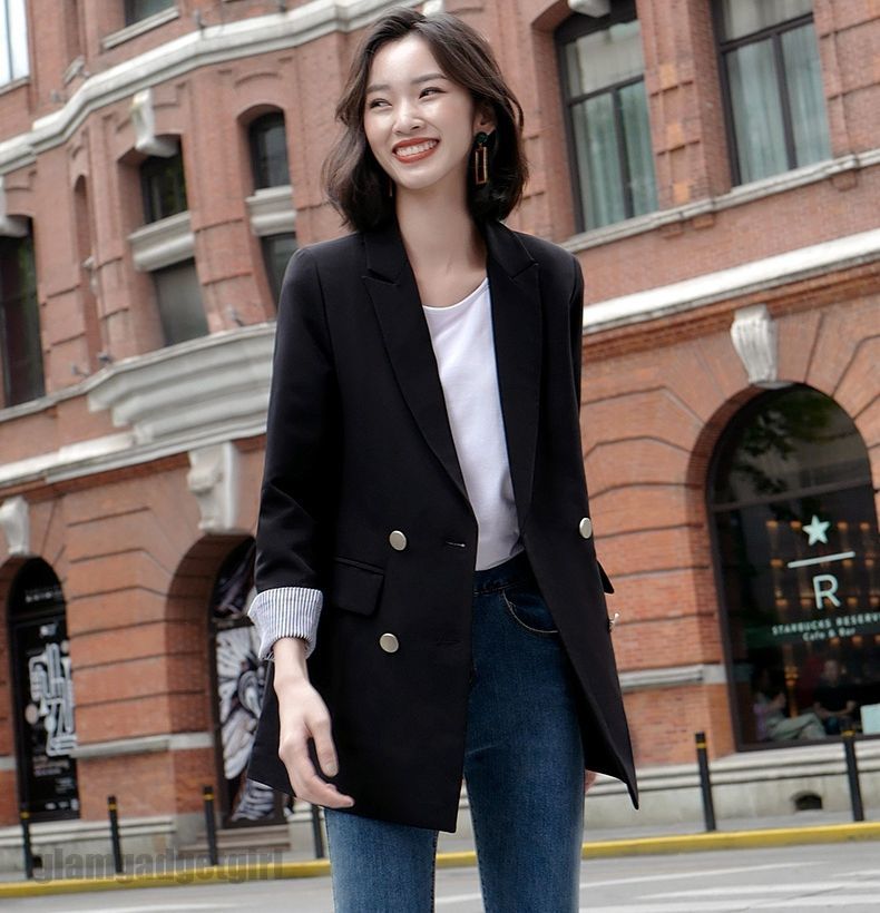 テーラードジャケット レディース ダブルジャケット カジュアル アウター 春 秋 黒 大きいサイズ 3L 4L..