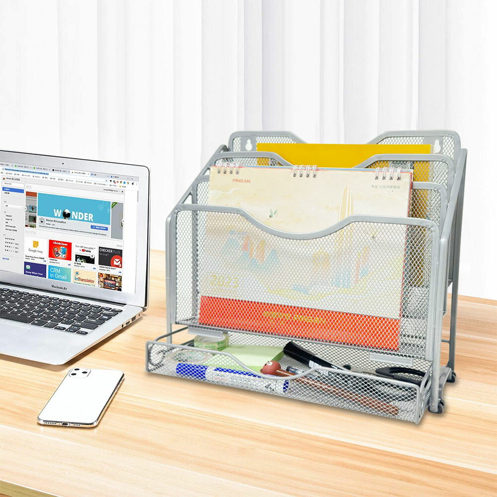 卓上収納ラック ファイルラック 多機能壁掛け書類ラック 書類トレー ラック A4 ファイルラック デスク..