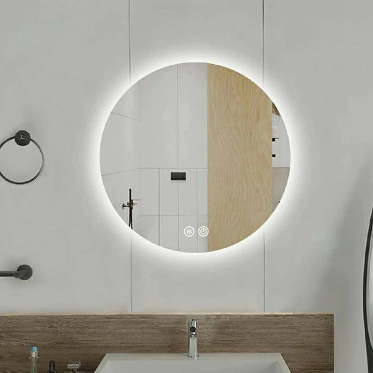 LED 丸型60cm 付き 曇り止め 壁掛けミラー 壁掛け 円形 シンプル オシャレ モダン 北欧 インテリア 新..