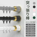 カーテンリング付き突っ張り棒 強力 全5色 6サイズ 伸縮棒 40-50cm ~ 210-300cm つっぱり棒 穴あけ不要 ハンガーラック 強負荷 カーテン ...