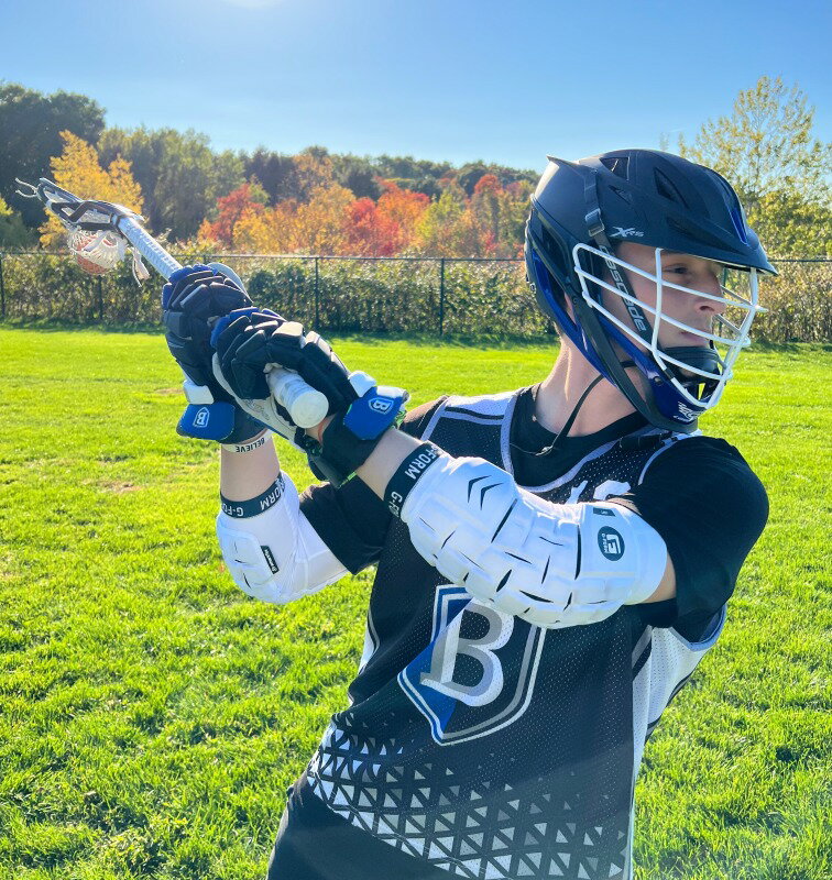 Lacrosse Unhinged Arm guards ラクロス用アームガードヒジ当て プロテクターSmartFlexテクノロジー スマートフレックスストレッチデュアルアクシスパッド動きやすい 熱がこもらない 高い保護力 軽量両肘 1ペア CE認証