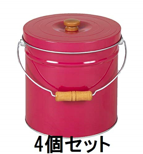 (4個セット特価) トタン丸型米びつ TMK-6R 6kg入 ルビーレッド (4升) 米缶 貯米器 丸缶 ライスストッカー 米穀貯蔵缶…