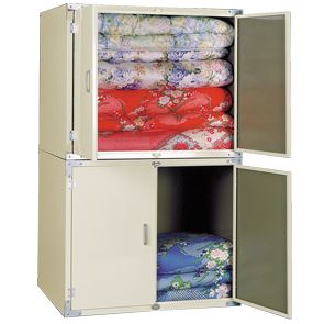 布団タンス 2段 組立式 (2台組) 布団約8枚収納 川辺製作所