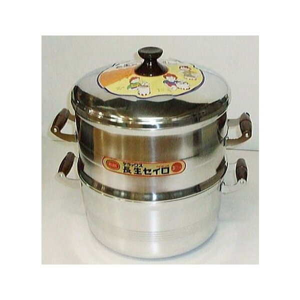 長生セイロ デラックス 一重セット 33cm 蒸し器(蓋1、体1、竹ス1、底鍋1） 北陸アルミニウム［蒸篭 蒸籠 せいろ 蒸し器 セイロ もちつき 瀧商店］