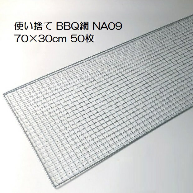 バーベキュー網 使い捨て NA03 450×350mm 80枚入 廉価タイプ BBQ網 焼き網 45×35cm