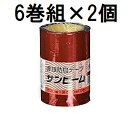 (6巻入×2セット) 赤銀防鳥テープ サンビーム 20mm×90m巻 (鳥おどしテープ フラッシュテープ) 三京化成工業 (zsム)
