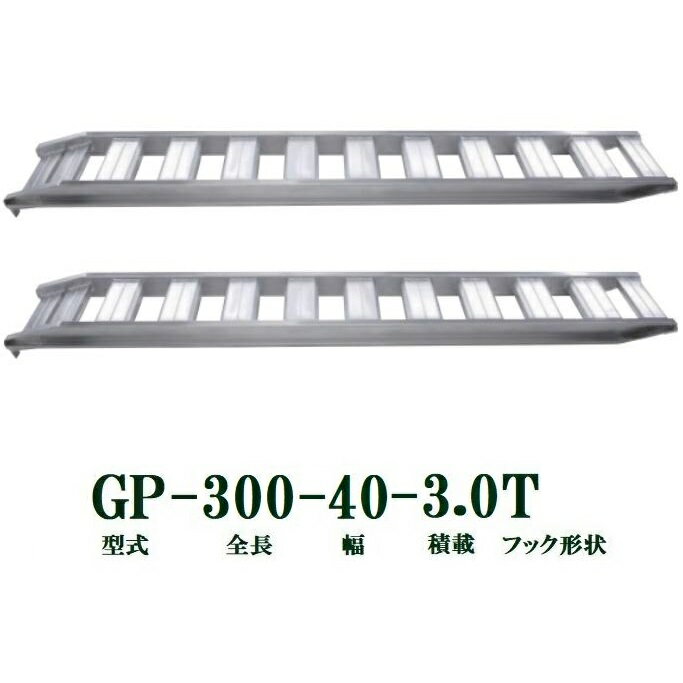 (2本セット) 昭和ブリッジ GP-300-40-3.0T 軽量 アルミブリッジ (ツメタイプ) GP-T型 3.0t/本　法人個人選択