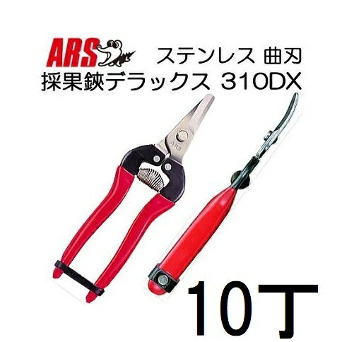 (10本セット) ARS (アルス) 採果鋏デラックス 310DX (箱入り) ステンレス 曲刃(反...