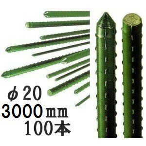 (100本セット) セキスイ 農業用支柱 (プロ仕様 業務用) イボ竹 φ20×3000mm 日本製 積水樹脂 (4t車進入..