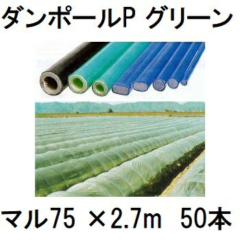 (50本セット) ダンポールP マル75 ×2.7m 緑 トンネル幅140cm (個人宅配送OK)［園芸支柱 家庭菜園 トンネル支柱 強靭 瀧商店］ 宇部エクシモ saka